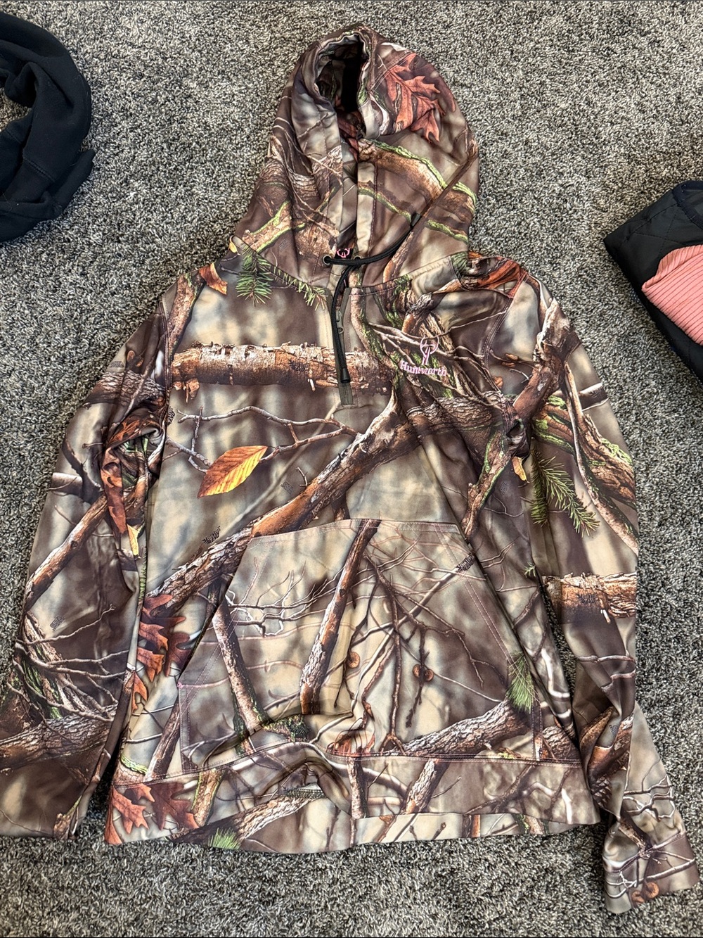 Huntworth Brown & Green Camouflage Hooded women’s  Puffer